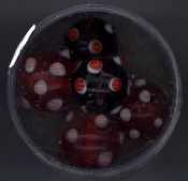 Glasperlen rund Dots rot-rosa-weiss